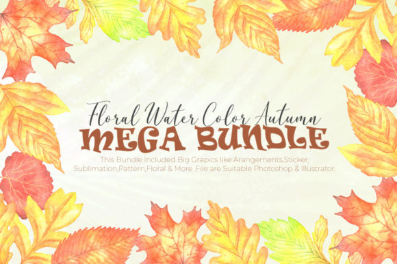 Autumn Flower Watercolor Bundle and Illustrations