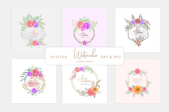 Colorful Flowers Watercolor Bundles and Illustrations
