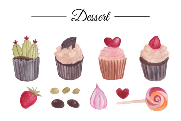 Dessert Illustration Watercolor and Illustrations