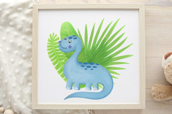Dinosaur Watercolor Print. Sublimation Illustrations