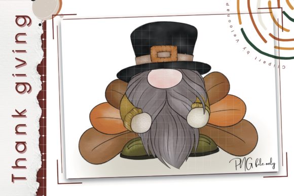 Gnometurkey Watercolour Thanksgiving Illustrations