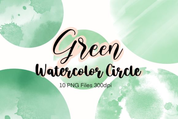 Green Watercolor Circle Clipart and Illustrations