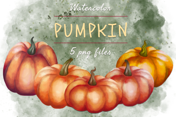 Halloween Watercolor Pumpkin Clip Art
