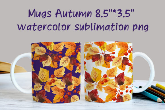 Mugs Autumn Watercolor Sublimation