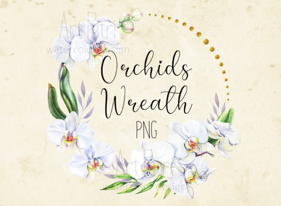 Orchids Watercolor Frame Illustrations