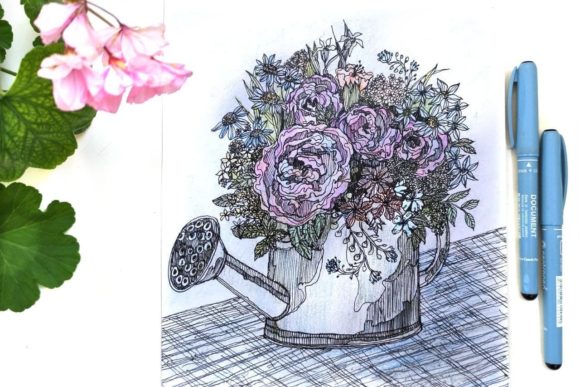 Paris Flowers Print Watercolor Illustrations