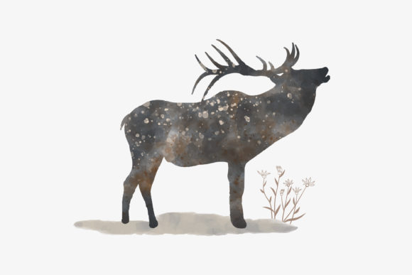 Watercolor Deer Illustration for Crafters