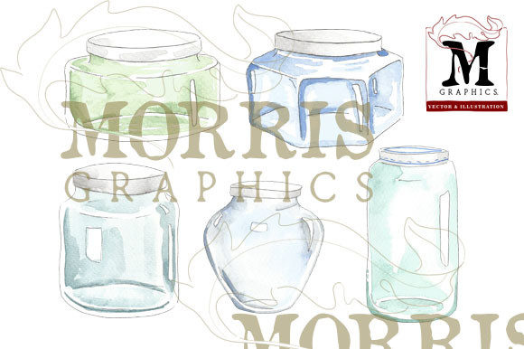 Watercolor Jars Illustrations