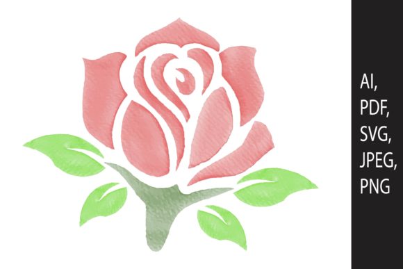 Watercolor Leaf and Flower SVG Cut File