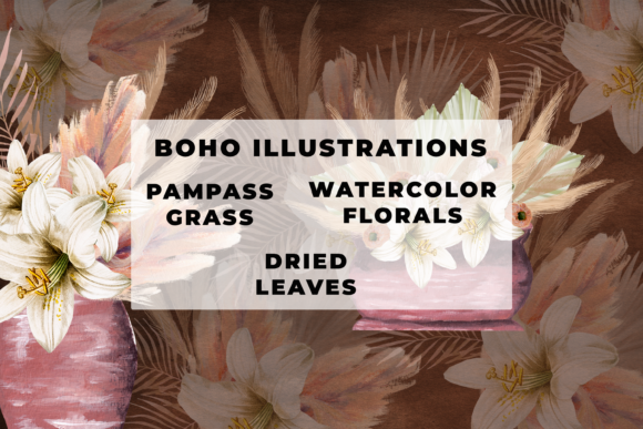 Watercolor Pampas Grass Illustrations