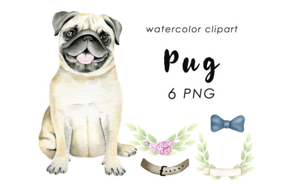 Watercolor Pug: A Unique Embroidery Design