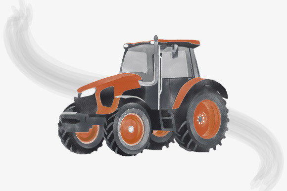 Watercolor Tractor Clipart and Illustrations