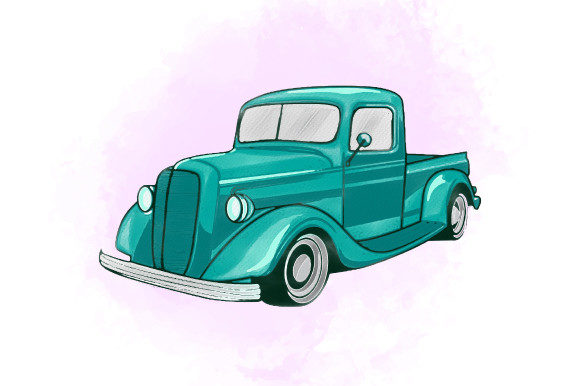 Watercolor Vintage Car Illustrations