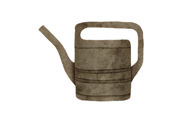 Watercolor Watering Can Gardening Tool Illustrations