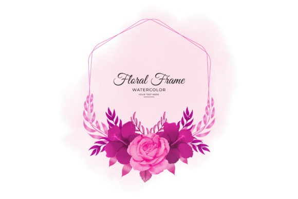 Watercolor Wedding Floral Frame Design